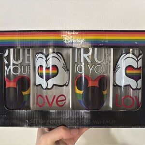 Disney Pride Rainbow Glass Tumbler Set - Black, Red, Yellow, Green, Blue, Purple